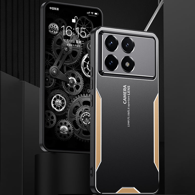 For Xiaomi Redmi K70 Pro 5G Case Slim-Fit PC+TPU+Aluminum Alloy Cell Phone Cover - Gold For Xiaomi Redmi K70 Pro 5G Case Slim-Fit PC+TPU+Aluminum Alloy Cell Phone Cover - Gold